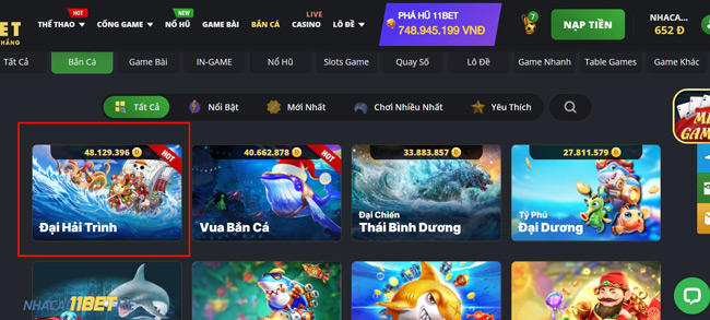 Chọn game bắn cá đại hải trình