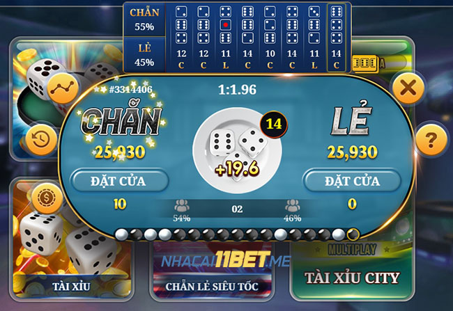 Chiến thắng trò chơi Chẵn lẻ Siêu Tốc tại V-Gaming 11Bet