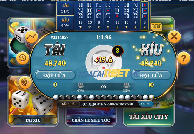 Chiến thắng trò chơi Tài xỉu siêu tốc tại V-Gaming 11Bet