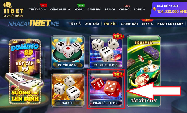 Chọn trò chơi Chẵn Lẻ Siêu Tốc tại 11Bet